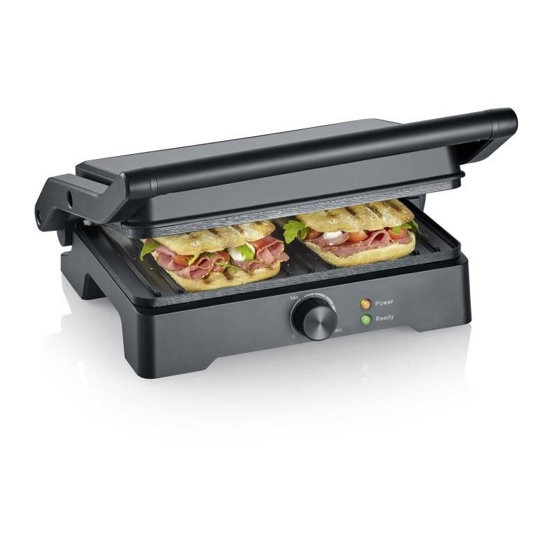 SEVERIN Grill - KG2391 - Grillfläche 28x17cm - Öffnung 180°C - 1800W