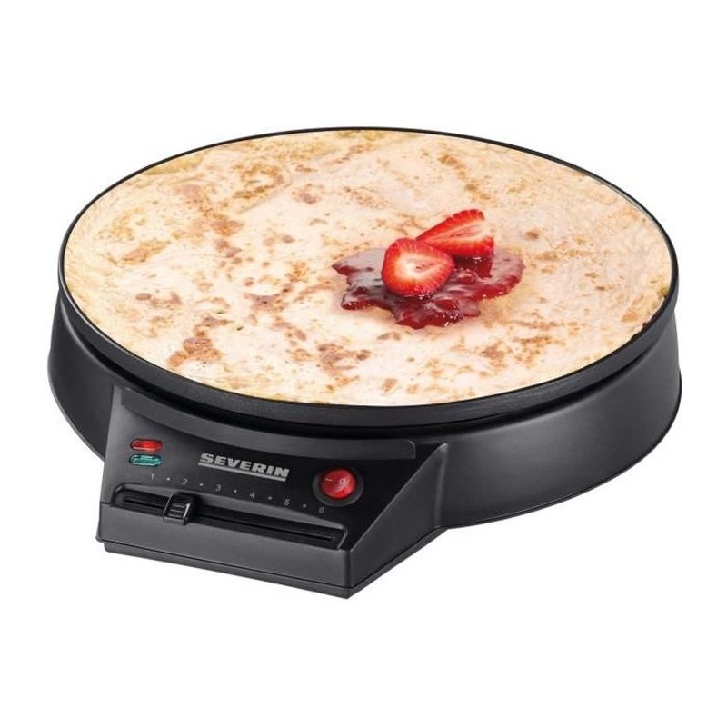 SEVERIN CM2198 - Crepiere diameter 30cm 1000W - Adjustable thermostat - Includes crepe spatula and wooden dough distributor - Bl