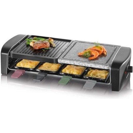 Appareil a raclette SEVERIN - RG9645 - Jusqu'a 8 personnes - Plaques de cuisson combinées - 1400W