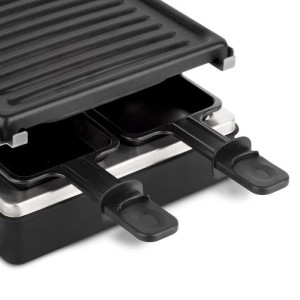 WEASY LUGA40 - Raclette und Grill für 4 Personen - 600W - Antihaftbeschichtung - 19,7x19,7cm - Abnehmbarer Teller