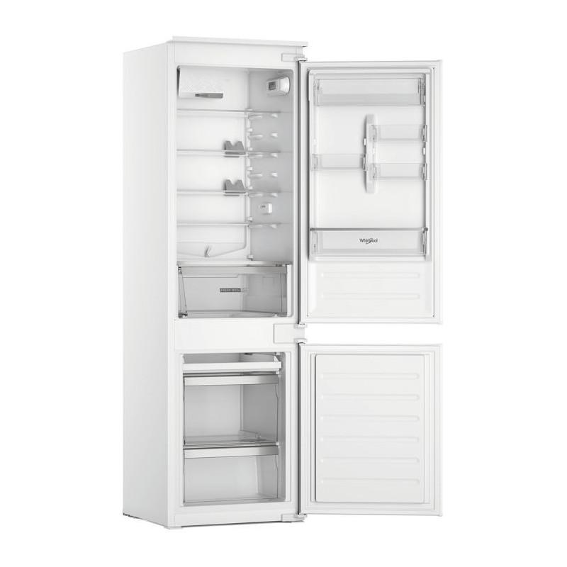Réfrigérateur combiné - WHIRLPOOL - WHC18D011C2FR - 2 portes - Encastrable - 268 L - Classe D - 54 x 54,5 x 177 cm - Blanc