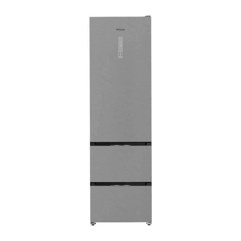 Réfrigérateur combiné - Whirlpool - WHKF6352X5E - Classe D - 351 L (249L + 102L) - 35 dB - Dual No Frost - Gris Inox