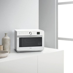 WHIRLPOOL JT469WH - Jet Chef Mikrowelle - 33 L - 6th SENS Combi Crisp Steam - Edelstahl - 36 cm Drehscheibe - Weiß