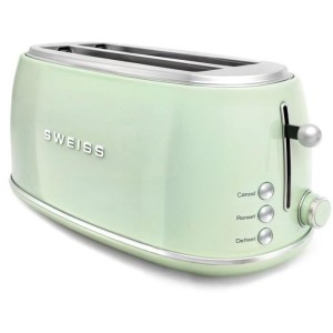 Grille-pain vintage - SWEISS - GRV7 - 2 fentes - 1500 W - Vert
