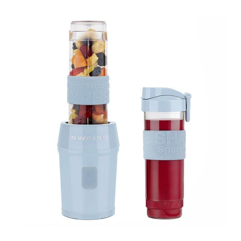 Mini-Standmixer – SCHWEIZ – MOOV6 – 300 W – 570 ml – 2 Flaschen – Blau
