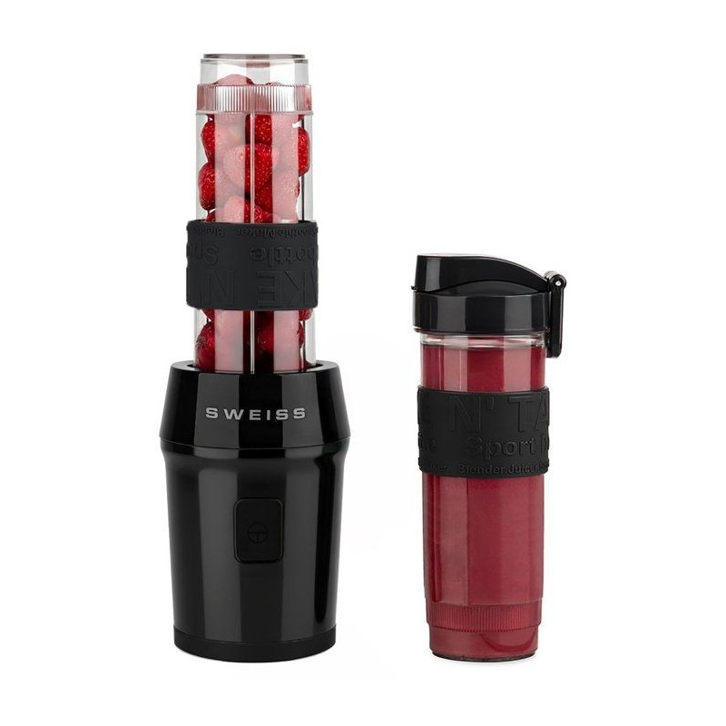 Mini-Standmixer – SCHWEIZ – MOOV9 – 300 W – 570 ml – 2 Flaschen – Schwarz