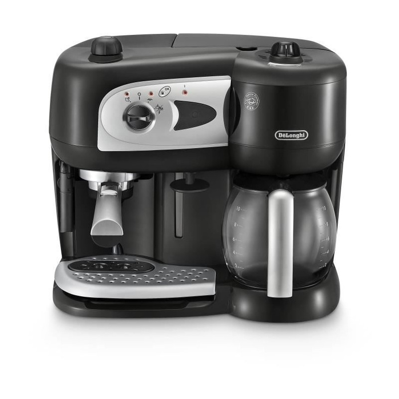 Combined pump espresso machine - DELONGHI - BCO261B.1 - 15 bars - Pods and ground coffee - Black and white