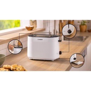 Toaster - BOSCH - TAT2M121 MyMoment - Blanc - 2 tranches - centrage...