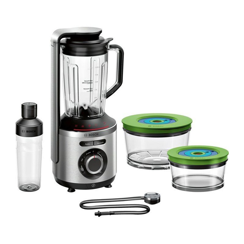 2-in-1-Staubsauger-Standmixer – BOSCH – VitaPower Serie 8 MMBV625M – 1000 W – Edelstahl / Schwarz