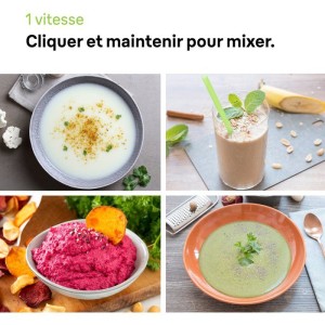 Mixeur plongeant - BRAUN - MultiQuick 1 MQ10.202M - 450 W - 1 vitesse - Blanc