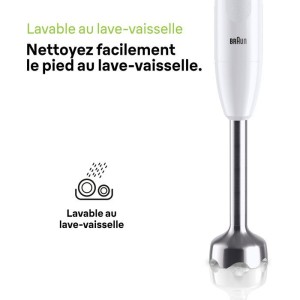 Mixeur plongeant - BRAUN - MultiQuick 1 MQ10.202M - 450 W - 1 vitesse - Blanc