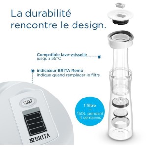 Brita Fill & Serve filter bottle - 1.3 l - gray |  Carafes Filtrant...