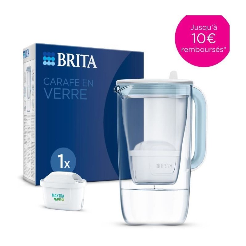 Brita Carafe Filter in blauem Glas inklusive 1 Maxtra Pro All-1-Kar...