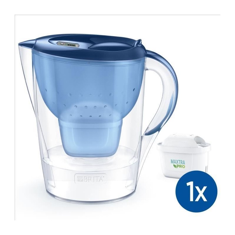 Carafe filtrante BRITA - Marella Bleu XL - Capacité 3,5L dont 2,5L d'eau filtrée - 1 Cartouche Maxtra Pro All-In-1 incluse