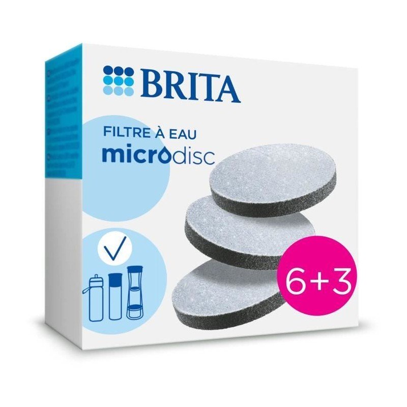 Cartouche BRITA - MicroDisc - Pack de 9 - 1 filtre 1 mois de filtration