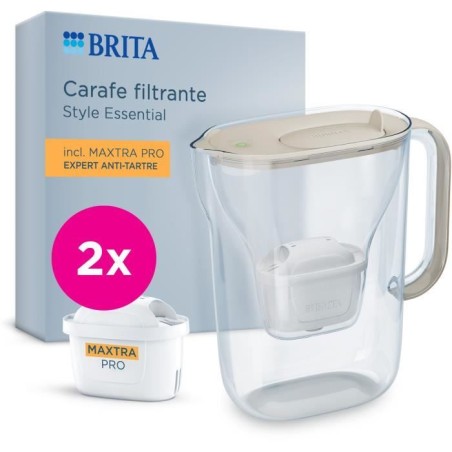 BRITA Filterkrug – Essential Sand Style – 2,4 l Fassungsvermögen, e...