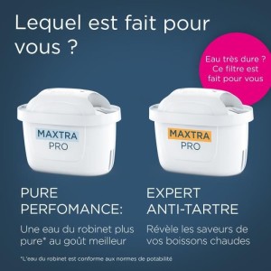 Carafe filtrante BRITA - Style Essential Sable - Capacité 2,4L dont 1,4L d'eau filtrée - 2 filtres Maxtra Pro Expert anti-tart