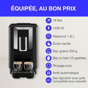 Espressomühle - CONTINENTAL EDISON - CECFAUTOB - 19 Bar - 1450 W - Schwarz
