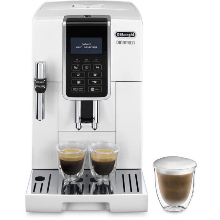 DELONGHI ECAM 350.35.W Espressomühle DINAMICA Screen 4 Rezepte - Weiß