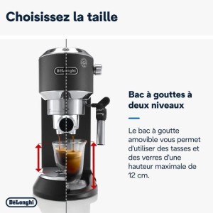 Machine expresso classique - DELONGHI - EC685.BK Dedica Style - Café moulu et dosettes ESE - 15 bars - 1L - Noir