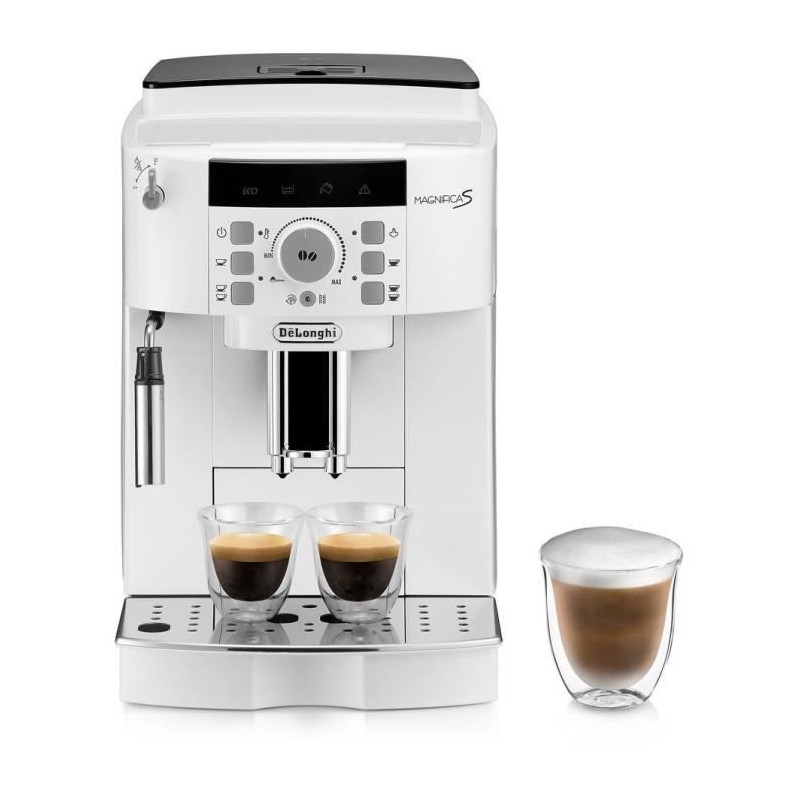 Espresso avec broyeur a grains - DELONGHI - Magnifica S ECAM22.110.W - 1,8 L - 250 g - 15 bar - 1450 W - Blanc