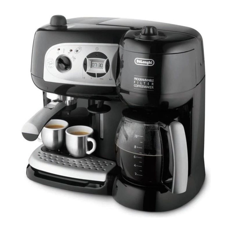 DELONGHI BCO 264.1 - Combiné expresso cafetiere - Noir - Café moulu ou dosettes ESE - Pompe 15 bars - 1750W