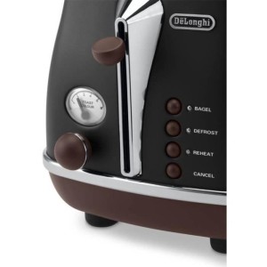 Grille-pain - DELONGHI - CTOV2103.BK - 900 W - 2 fentes - Noir mat / Chocolat