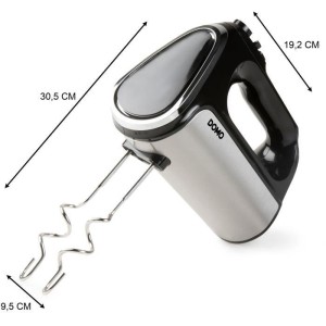 Electric mixer - DOMO - DO9258M - 800 W - 5 speeds + Turbo - Black / Steel