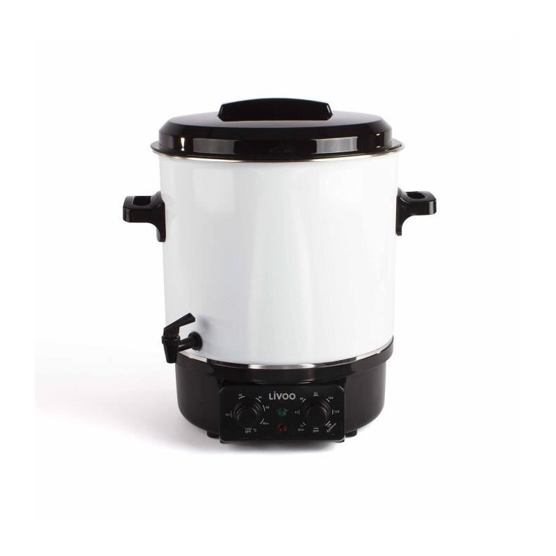 Stérilisateur a bocaux électrique - LIVOO - DOM334 - 1800W - 27L - Ø35 cm - Thermostat réglable et minuterie - Cuve acier é