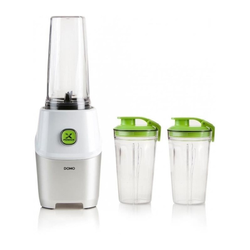 Blender DOMO Xpower - DO700BL - 1000 W - 3 bouteilles (700 ml et 2 bouteilles 500 ml) - 10 pieces - Gris