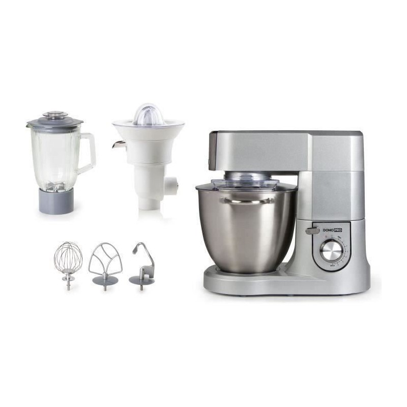 Robot de Cuisine Pro - DOMO - DO9079KR - 1500 W - 6,7 L - Vitesse variable + Pulse - Gris