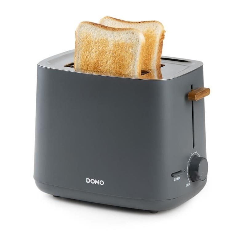 Electric toaster - DOMO - DO965T - 1000 W - 2 slots - Black