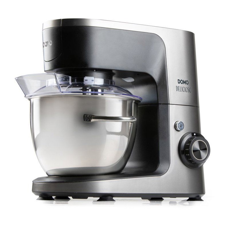 Robot pâtissier multifonction - DOMO - 1200 W - 4,5 L - 8 vitesses + Pulse - Gris / Noir