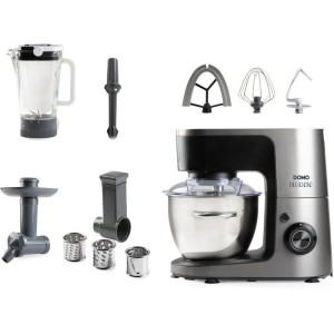 Robot pâtissier multifonction - DOMO - 1200 W - 4,5 L - 8 vitesses + Pulse - Gris / Noir