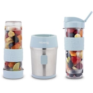 Mini blender - SMOO16 - 300 W - 570 mL - Pastel blue - 2 flasks included