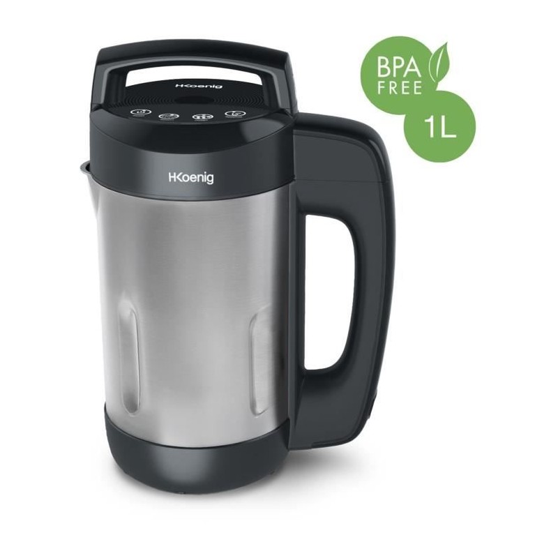 Blender chauffant - H.Koenig - MXC20 - 850 W - 1,1 L - Inox - 2 programmes de cuisson - noir