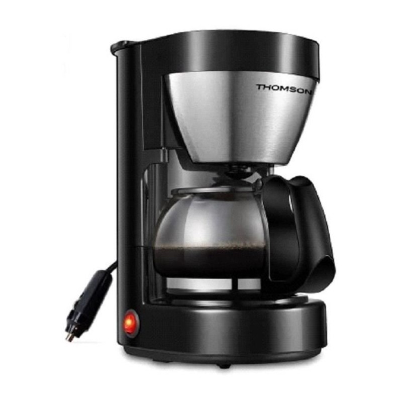 Cafetiere 12V- THOMSON - 0.65 L - 4/6 tasses - Puissance 170 W- Finition acier inoxydable - Maintien au chaud automatique