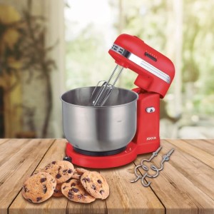 JOCCA Küchenmaschine – 3,5 l Edelstahlschüssel – 5 Geschwindigkeiten – Rot und Grau