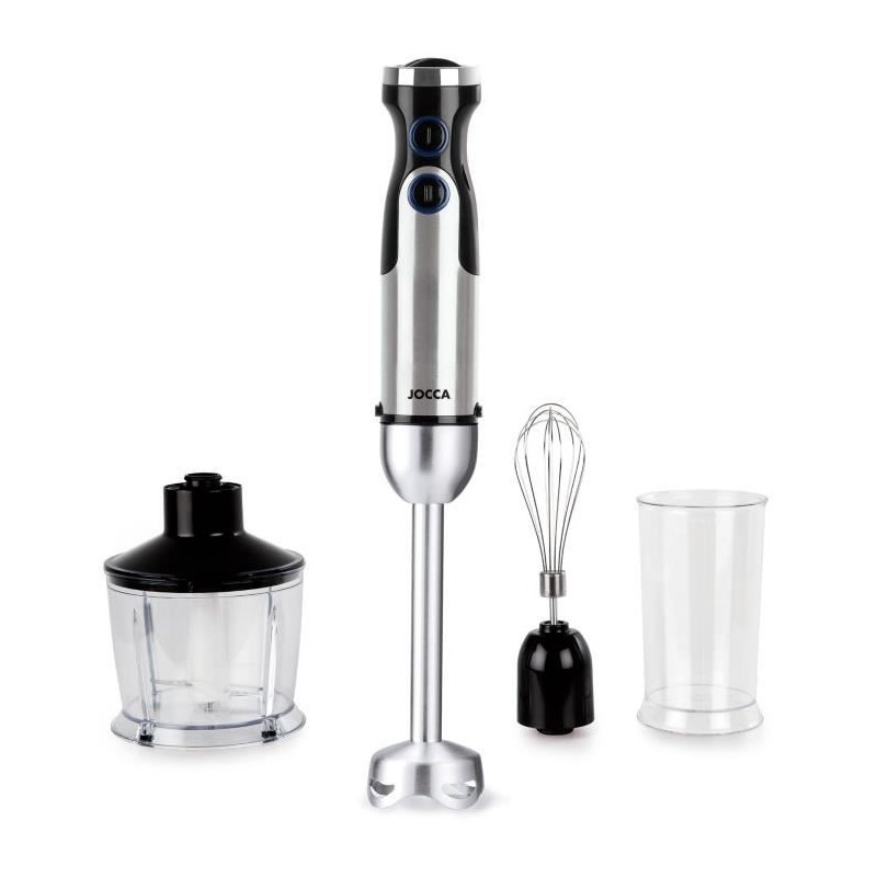 Mixeur plongeant - JOCCA - Avec accessoires - 1200 W - Noir et gris