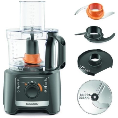 KENWOOD FDP31.020GY Multifunktionsroboter – 2 Geschwindigkeiten + Impuls – 800 W – 2,1 l Schüssel + Zubehör