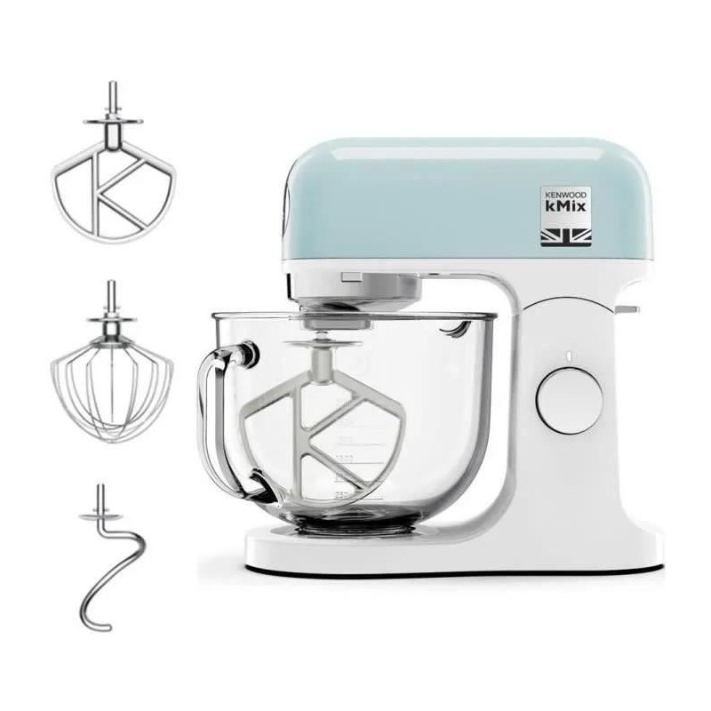 KENWOOD KMX754PB Multifunktions-Konditorroboter – professioneller 1000-W-Motor – 2 Ausgänge für Zubehör – 5-Liter-Glass
