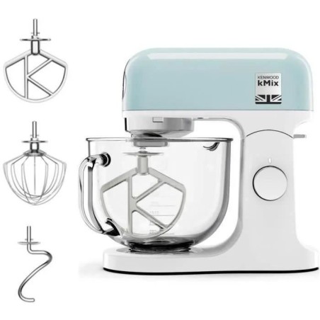 KENWOOD KMX754PB Multifunction Pastry Robot - 1000W Professional Motor - 2 Accessory Outlets - 5L Glass Bowl with