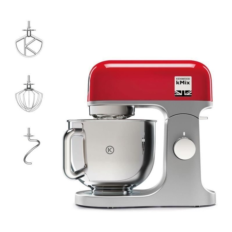 Robot pâtissier - KENWOOD kMix KMX750RD - Corps métal - Rouge - 6 vitesses - 1000 W - Bol inox 5 L