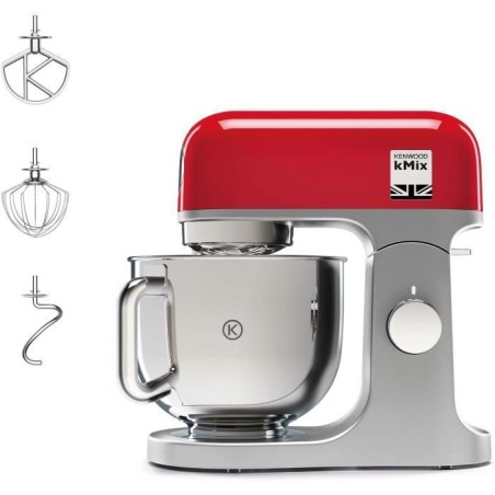 Robot pâtissier - KENWOOD kMix KMX750RD - Corps métal - Rouge - 6 vitesses - 1000 W - Bol inox 5 L