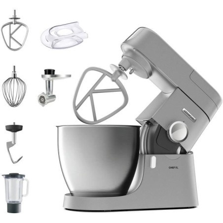KENWOOD KVL4170S Chef XL 6.7L Mixer Gebäckroboter + Metallhacker - Farbe Silber