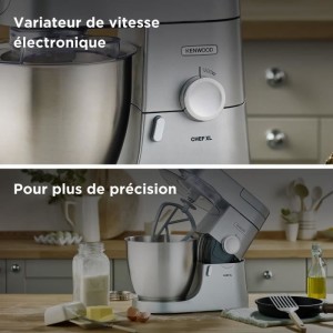 KENWOOD KVL4170S Chef XL 6.7L Mixer Gebäckroboter + Metallhacker - Farbe Silber