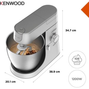 KENWOOD KVL4170S Chef XL 6.7L Mixer Gebäckroboter + Metallhacker - Farbe Silber