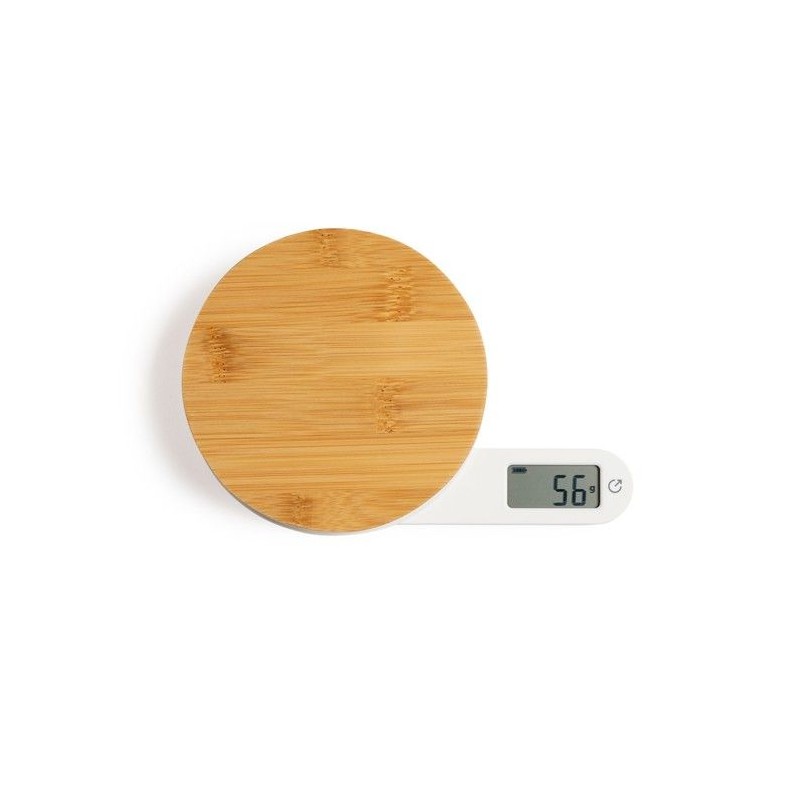 Balance de cuisine dynamo - LIVOO - DOM466 - Plateau bambou - Sans pile ni chargement - Max. 5 kg - 4 unités de mesure - Ecran