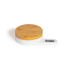Balance de cuisine dynamo - LIVOO - DOM466 - Plateau bambou - Sans pile ni chargement - Max. 5 kg - 4 unités de mesure - Ecran