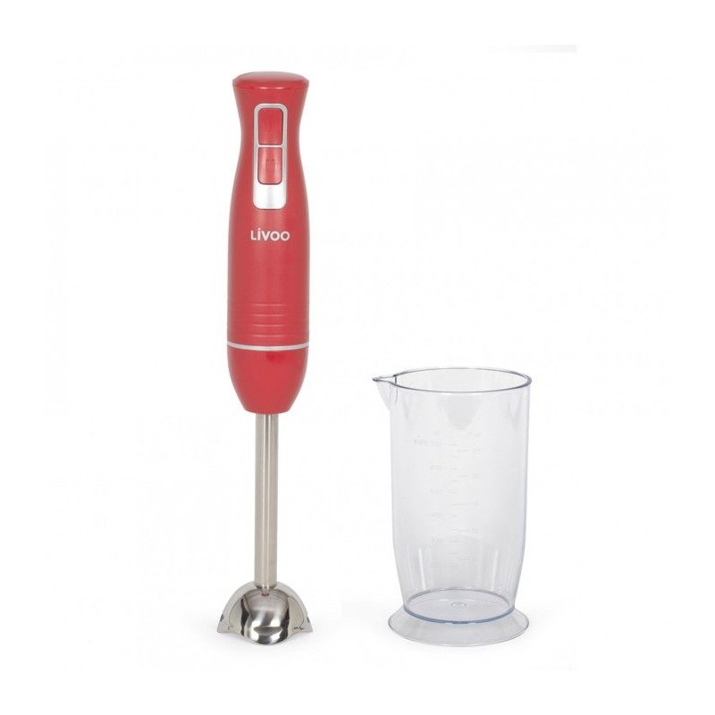 Livoo DOP245R Stabmixer mit Schüssel - Chilirot